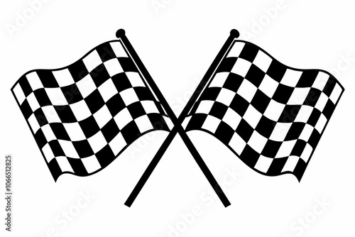 two crossed checkered Flag NASCAR Racing flag sports finish line flag svg vector cutfile for cricut ,silhouette