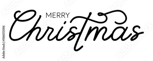 Vector illustration hand Lettering Marry Christmas for icon, logo, badge, cards, poster, banner