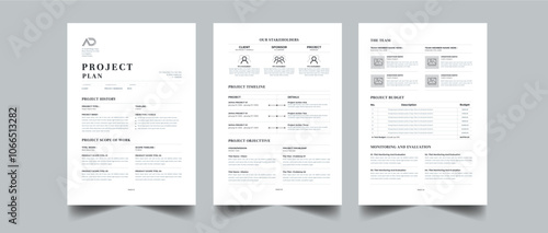 Project Plan and Project proposal layout design with full concept 3 page 