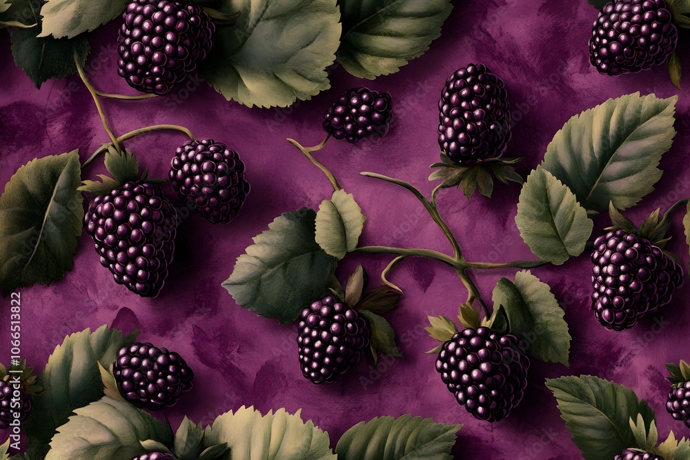 Blackberry seamless pattern Blackberry seamless pattern
