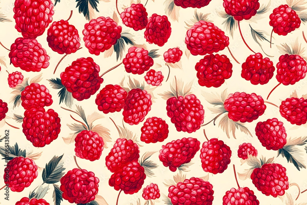Raspberry seamless pattern Raspberry seamless pattern
