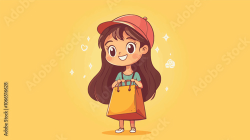 girl with a  bag illustration