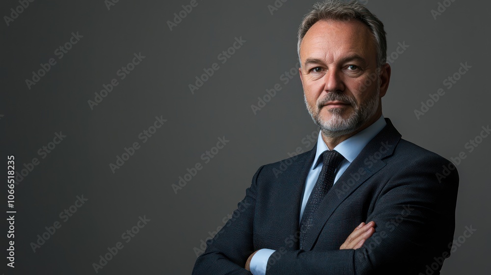 A serious studio portrait of a businessman with a neutral background, emphasizing professionalism A serious studio portrait of a businessman with a neutral background, emphasizing professionalism