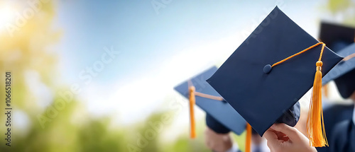 Group of graduates tossing caps capturing tradition