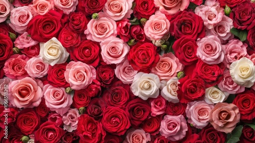 Elegant background with assortment of roses, ideal for romantic or floral themes.