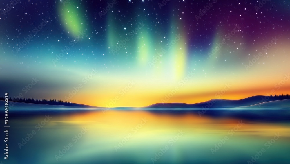 Aurora Borealis over a Serene Lake