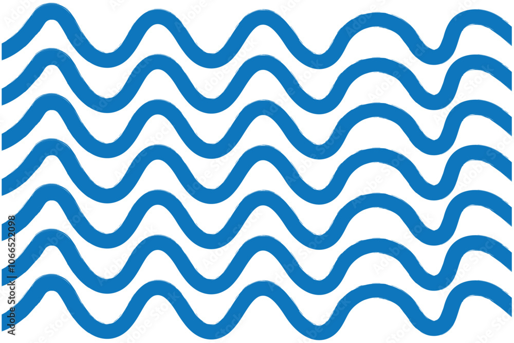Brush, marker drawn bold doodle lines seamless pattern. Abstract modern geometric blue wavy ornament background Brush, marker drawn bold doodle lines seamless pattern. Abstract modern geometric blue wavy ornament background