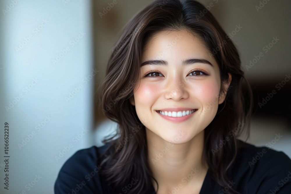 若いカメラ目線の日本人女性のポートレート 若いカメラ目線の日本人女性のポートレート
