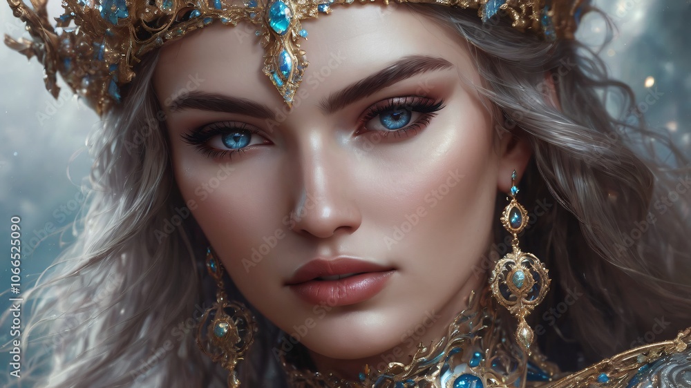 queen with crown from variety country portrait close up semi realistic queen with crown from variety country portrait close up semi realistic
