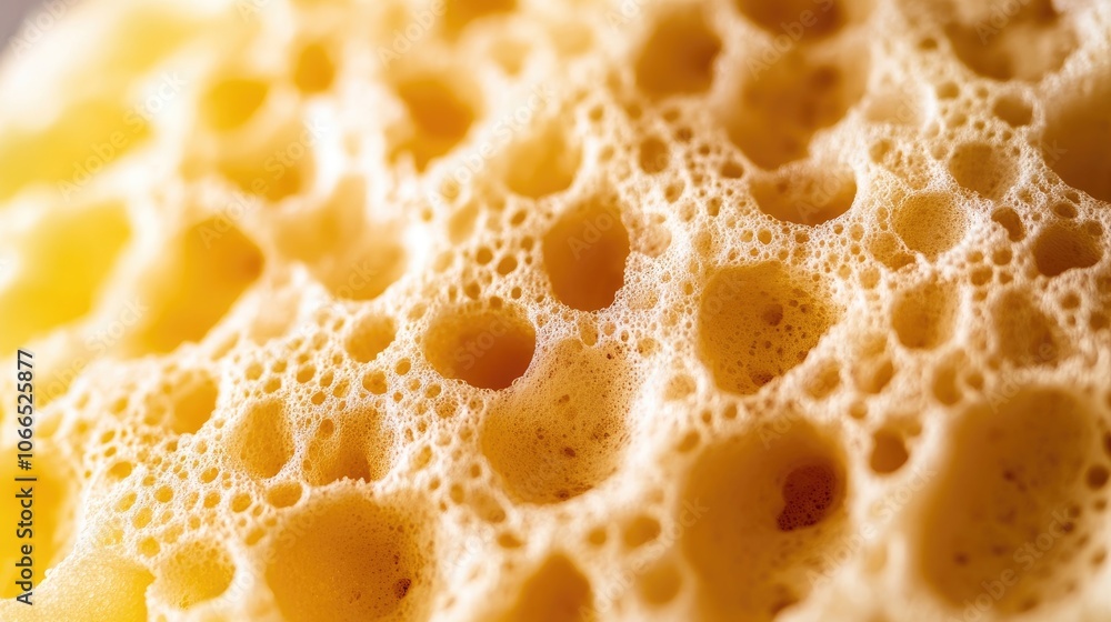 Close-up detail of a cellulose sponge emphasizing its texture, ideal for various household jobs, with ample copy space to highlight its functionality and versatility. Close-up detail of a cellulose sponge emphasizing its texture, ideal for various household jobs, with ample copy space to highlight its functionality and versatility.