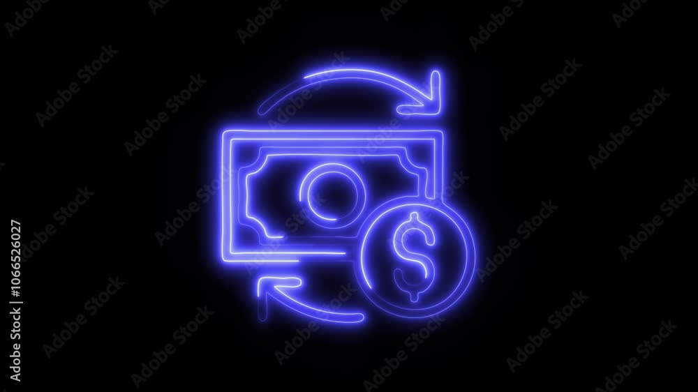Glowing Conversion Rate Icon and Symbol in HD Video Neon Animation on Black Background Glowing Conversion Rate Icon and Symbol in HD Video Neon Animation on Black Background