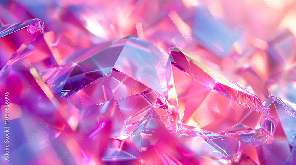 Holographic background with glass shards and rainbow reflections Holographic background with glass shards and rainbow reflections