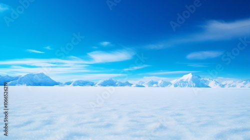 雪山と氷河、白銀の世界の風景