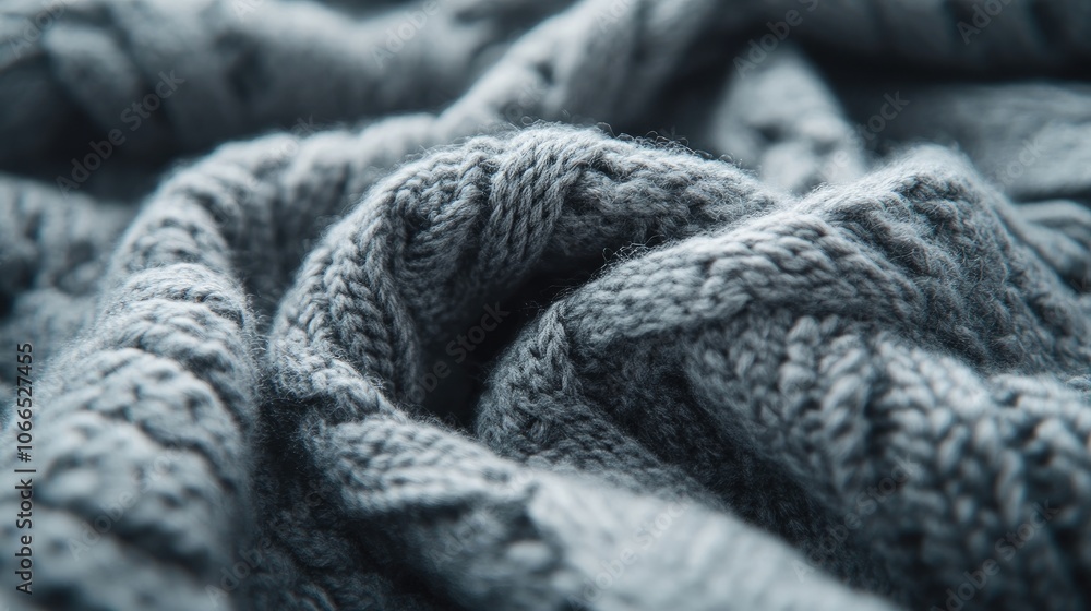 Close-up of grey knitted fabric made from premium high-quality natural merino wool, highlighting the texture and softness, with ample photo style copy space for design use. Close-up of grey knitted fabric made from premium high-quality natural merino wool, highlighting the texture and softness, with ample photo style copy space for design use.