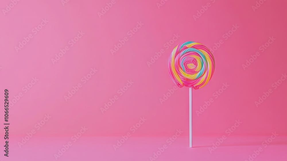 Colorful lollipop against a vibrant pink background creates a playful atmosphere, perfect for capturing attention. The colorful lollipop adds a sweet touch, inviting creativity with ample copy space. Colorful lollipop against a vibrant pink background creates a playful atmosphere, perfect for capturing attention. The colorful lollipop adds a sweet touch, inviting creativity with ample copy space.