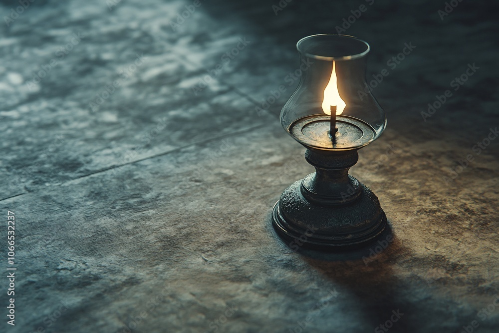 A Single Candle Flame Illuminates a Dark Room A Single Candle Flame Illuminates a Dark Room
