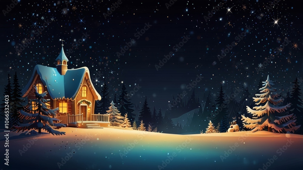 Fototapeta premium Winter Cottage in Wonderland