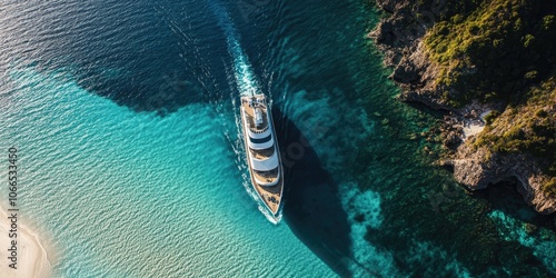 Enjoy effortless navigation as ships gracefully travel through pristine ocean waters, bringing a sense of tranquility and a spirit of maritime adventure. photo