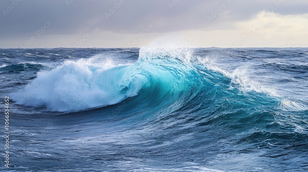 A side profile of crashing sea waves, capturing the dynamic movement and energy of the ocean. This image of waves highlights their powerful nature, with ample copy space for your needs. A side profile of crashing sea waves, capturing the dynamic movement and energy of the ocean. This image of waves highlights their powerful nature, with ample copy space for your needs.