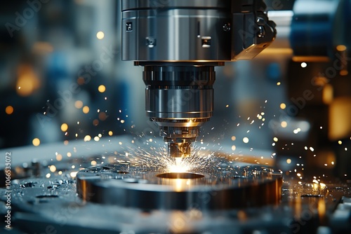 Industrial Machining Sparks and Precision