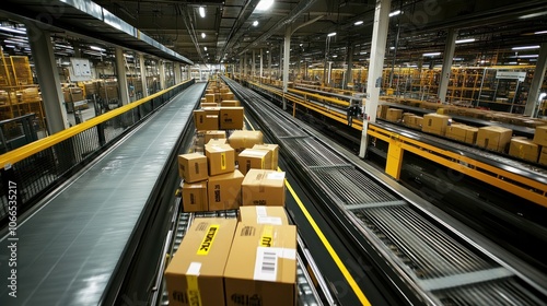 A high-tech parcel sorting system, ensuring fast and accurate processing of deliveries