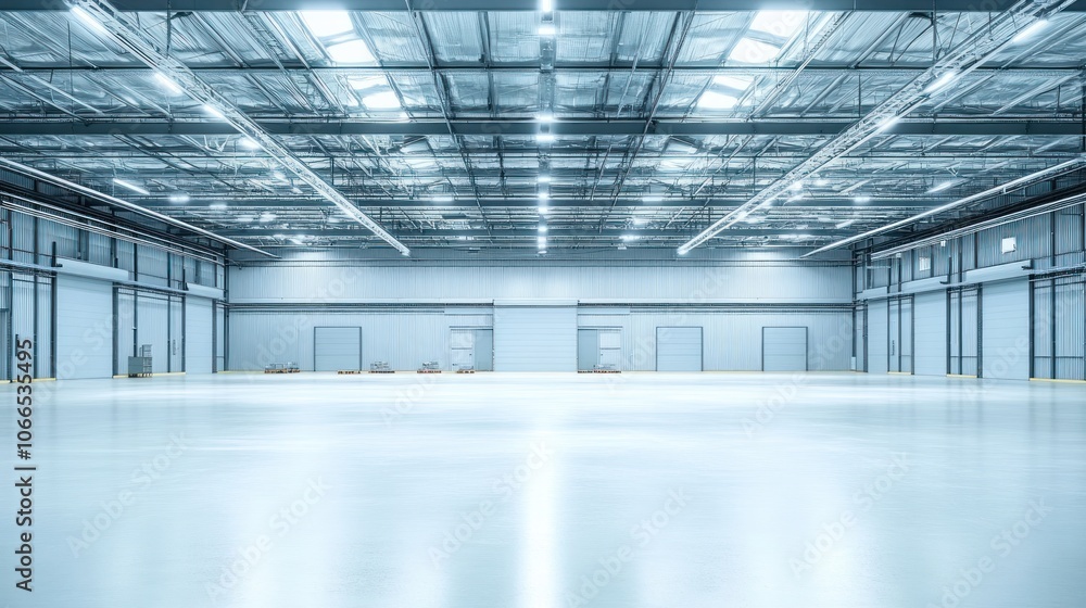 A clean and organized warehouse with systematic arrangements, ensuring efficient and safe transportation of goods A clean and organized warehouse with systematic arrangements, ensuring efficient and safe transportation of goods