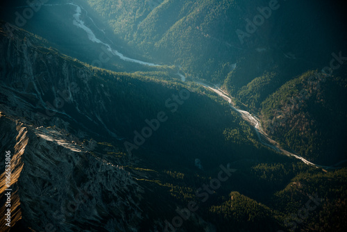 Luftbild eines Nebentals im Ammerwaldgebirge photo