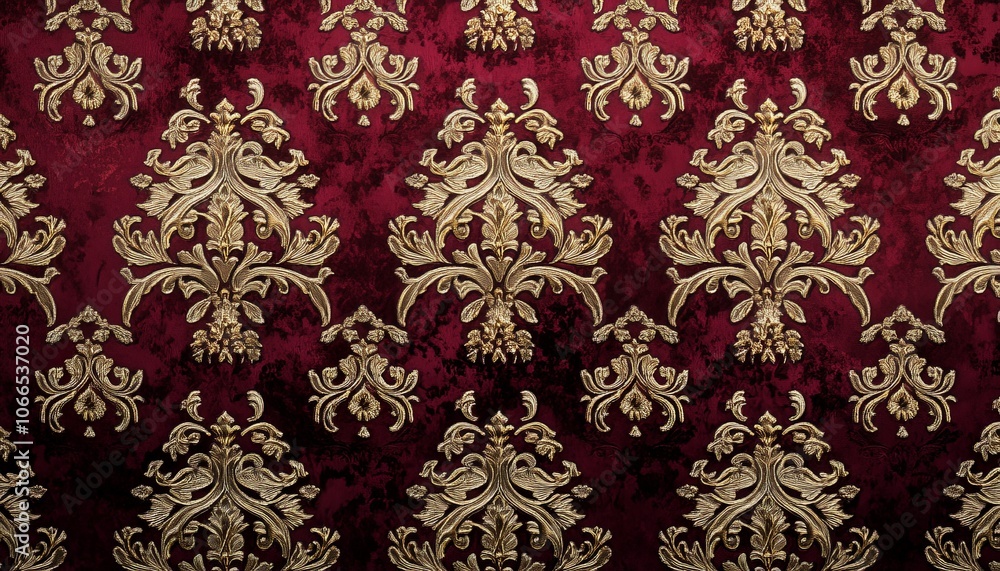 Red and Gold Damask Pattern. Red and Gold Damask Pattern.