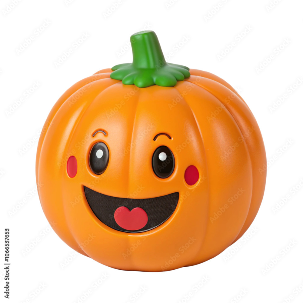 3D pumpkin character with big eyes and a smile on a white background. Halloween-themed digital illustration. Design for greeting card, poster, or sticker, PNG format. 3D pumpkin character with big eyes and a smile on a white background. Halloween-themed digital illustration. Design for greeting card, poster, or sticker, PNG format.