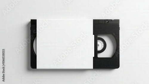 Obraz na płótnie Professional VHS mockup psd with a blank white sleeve, designed for custom branding on a light background. w salonie
