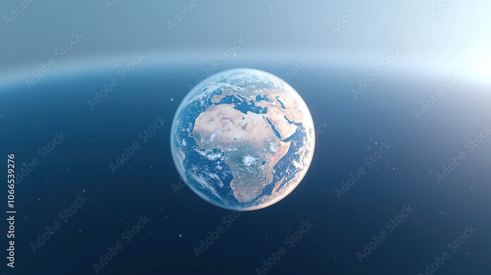 Fototapeta premium Rotating Earth Animation, a seamless 360-degree view of Earth in motion, featuring a smooth transition to a matte finish, ideal for immersive visual experiences and presentations.