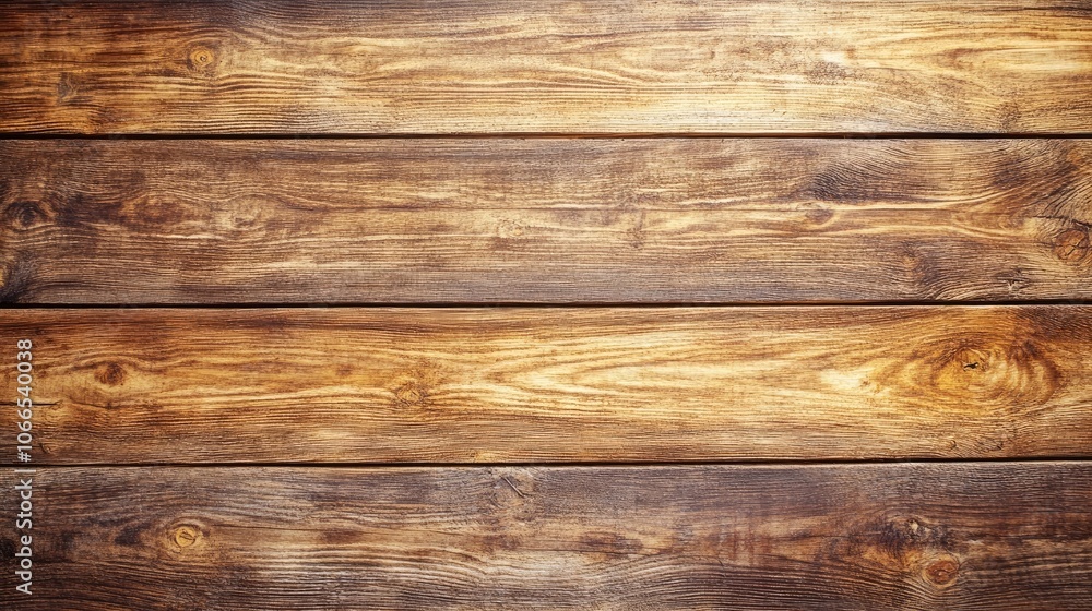 Naklejka premium Wood plank board texture creates a striking background, perfect for a banner panorama. The wood plank board texture adds depth and character, ideal for various design projects and copy space.