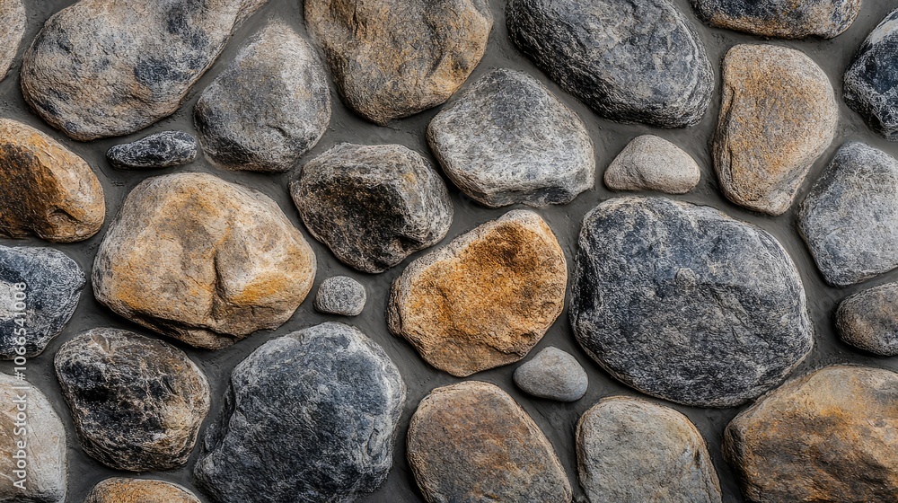 Natural river rock texture presented against a solid background, highlighting the unique patterns and tones of river rock. Ideal for various design projects with ample copy space. Natural river rock texture presented against a solid background, highlighting the unique patterns and tones of river rock. Ideal for various design projects with ample copy space.