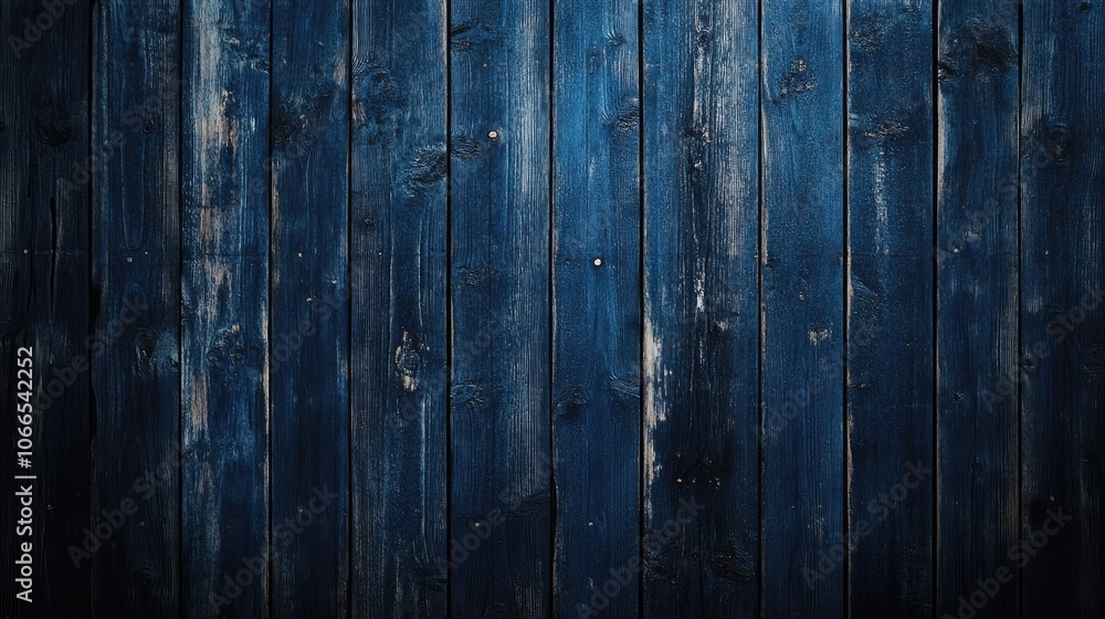 Naklejka premium Dark blue wood background created with wooden planks, offering a rich texture and deep color. This wood planks background provides a perfect photo style for various compositions.