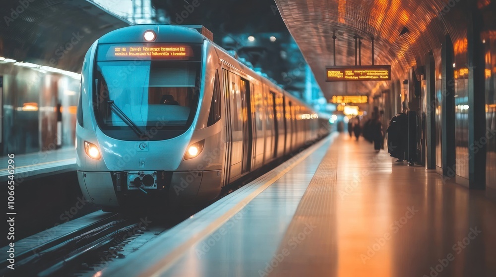 Fototapeta premium AI-driven transport systems optimizing public transportation routes and schedules for efficiency