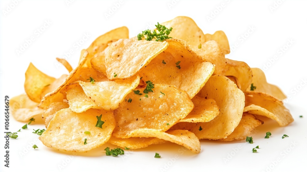 A pile of chips, on white background A pile of chips, on white background