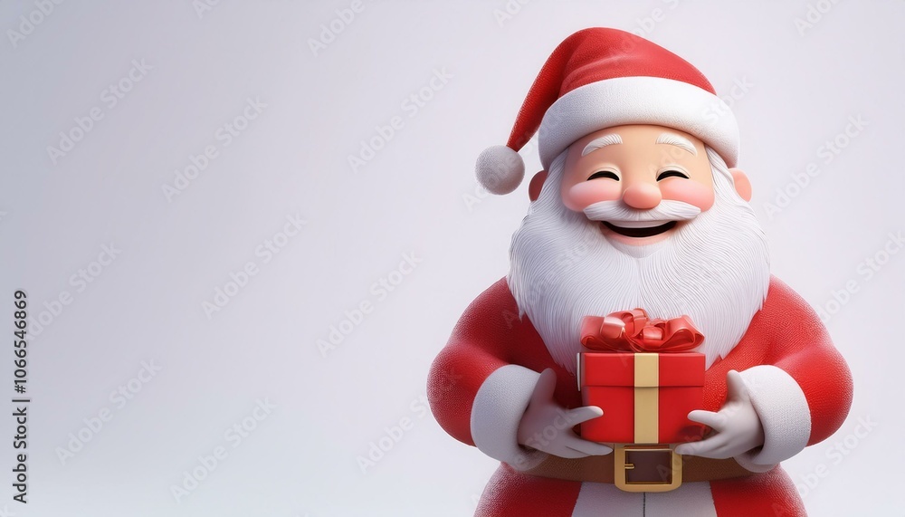 santa claus hold gift box on white background santa claus hold gift box on white background