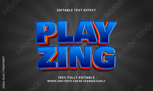 play zing editable text effects with a play and kids theme