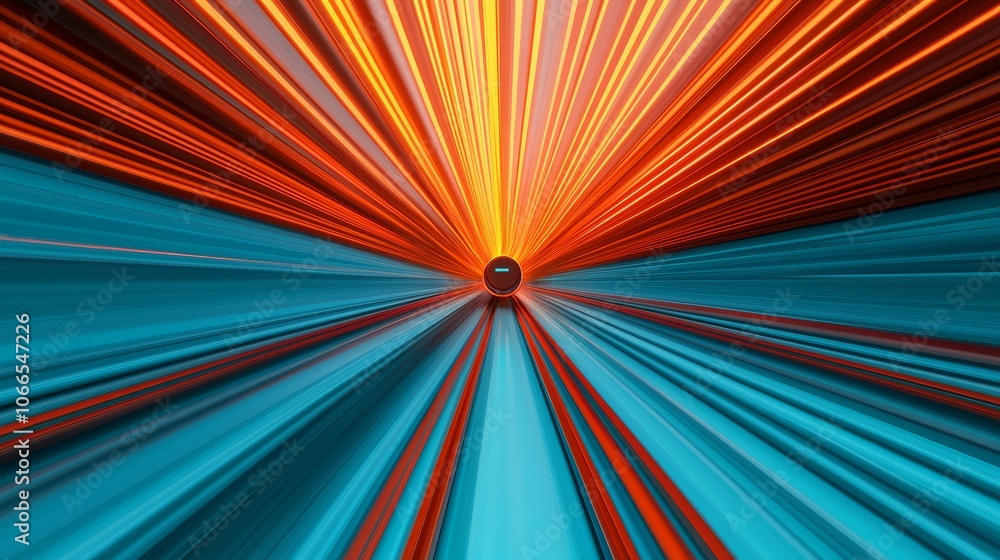 Fototapeta premium Futuristic Pods Zipping Through Dynamic Light Trails