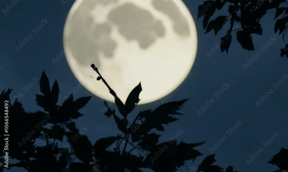 eerie tree silhouette beneath the full moon eerie tree silhouette beneath the full moon
