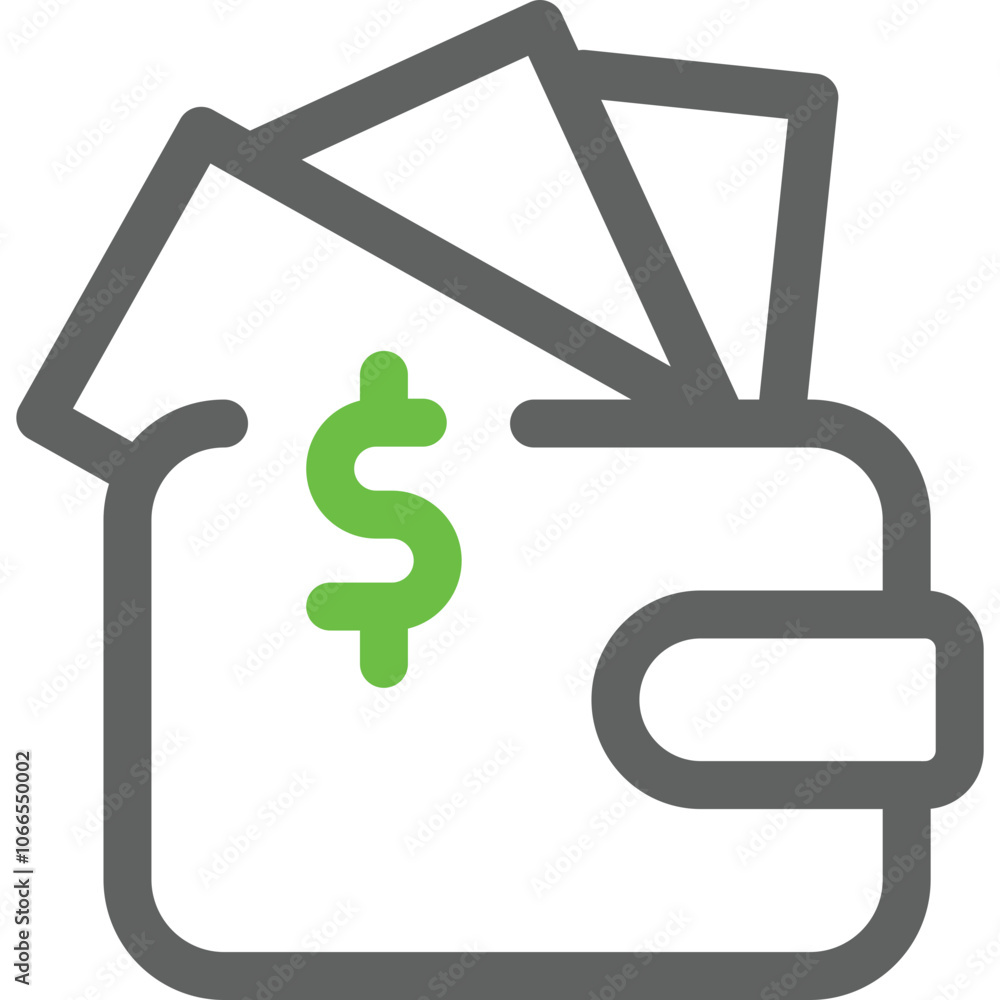 Wallet with cash and a dollar sign symbolizing financial management and budgeting for personal expenses Wallet with cash and a dollar sign symbolizing financial management and budgeting for personal expenses