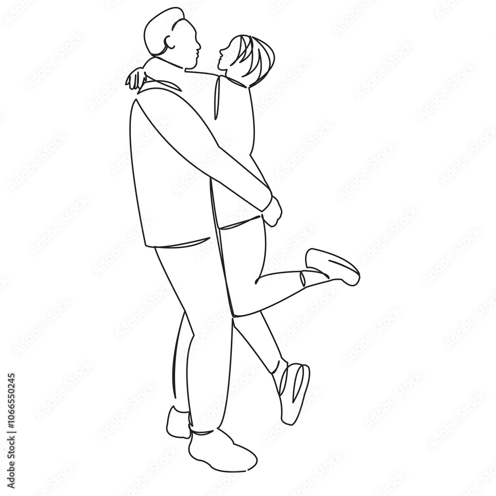 One continuous single drawing line art flat doodle woman, man, kiss, couple, young, love, beautiful, two, together. Isolated image hand draw contour on a white background, hand drawn, not AI
One continuous single drawing line art flat doodle woman, man, kiss, couple, young, love, beautiful, two, together. Isolated image hand draw contour on a white background, hand drawn, not AI