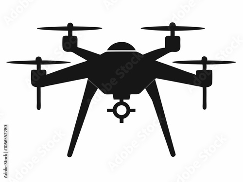 Drone silhouette vector illustration, helicopter silhouette vector