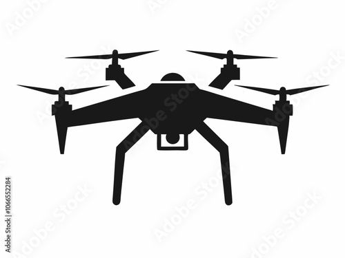 Drone silhouette vector illustration, helicopter silhouette vector