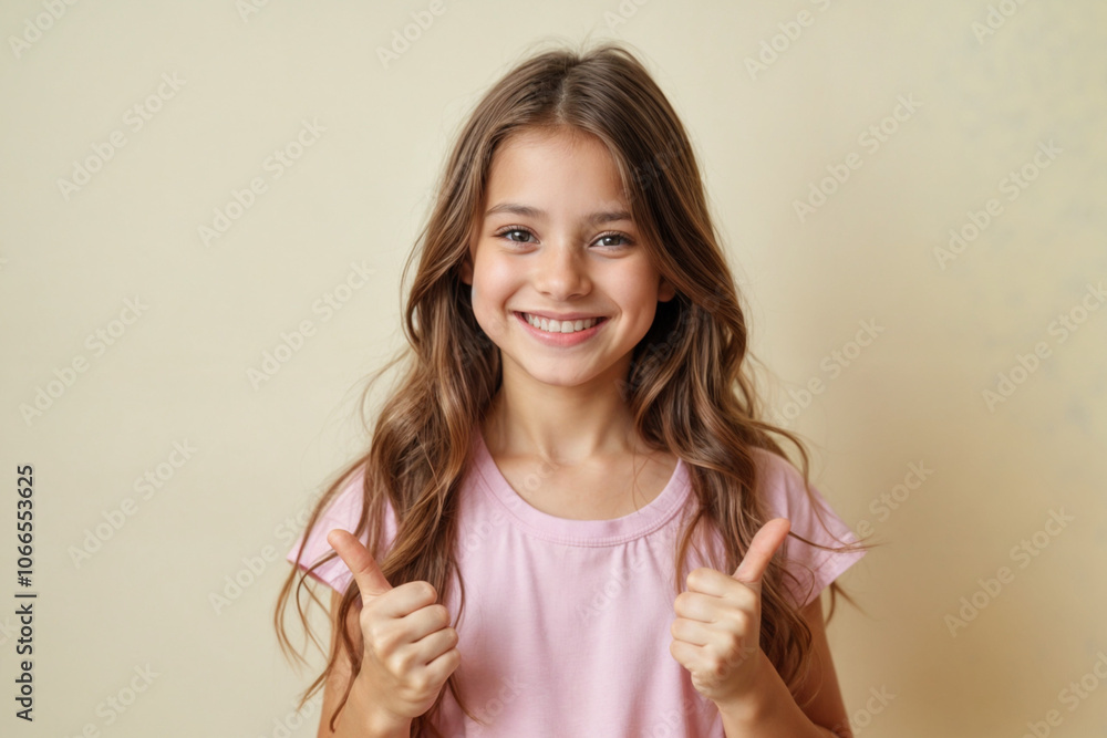 The teenage girl is joyful and positive The teenage girl is joyful and positive