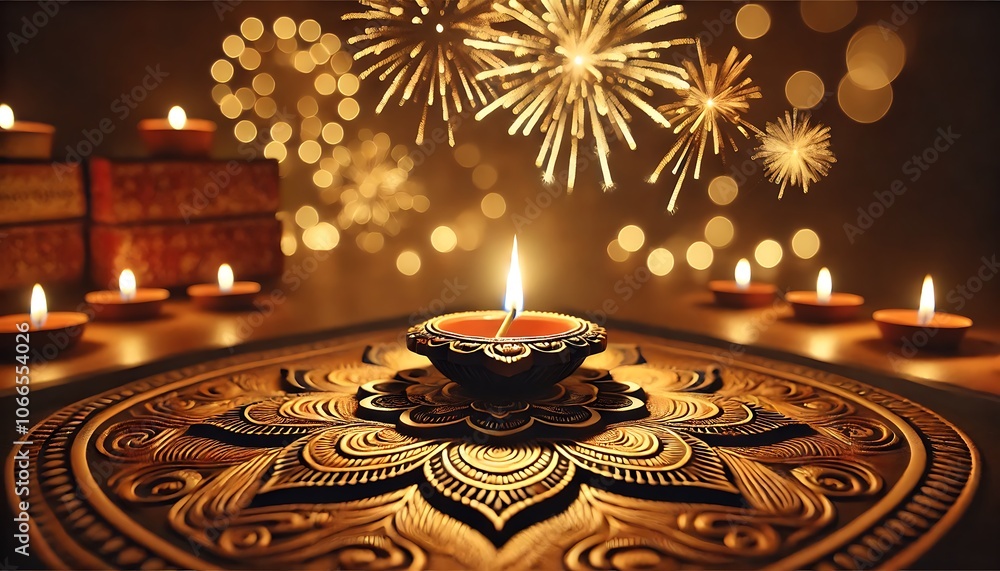Diwali rangoli with multicolored background in neon realism style, celebrating indian festival and culture, vibrant decoration, festive design, diwali decor, colorful art. Realism. Illustration Diwali rangoli with multicolored background in neon realism style, celebrating indian festival and culture, vibrant decoration, festive design, diwali decor, colorful art. Realism. Illustration