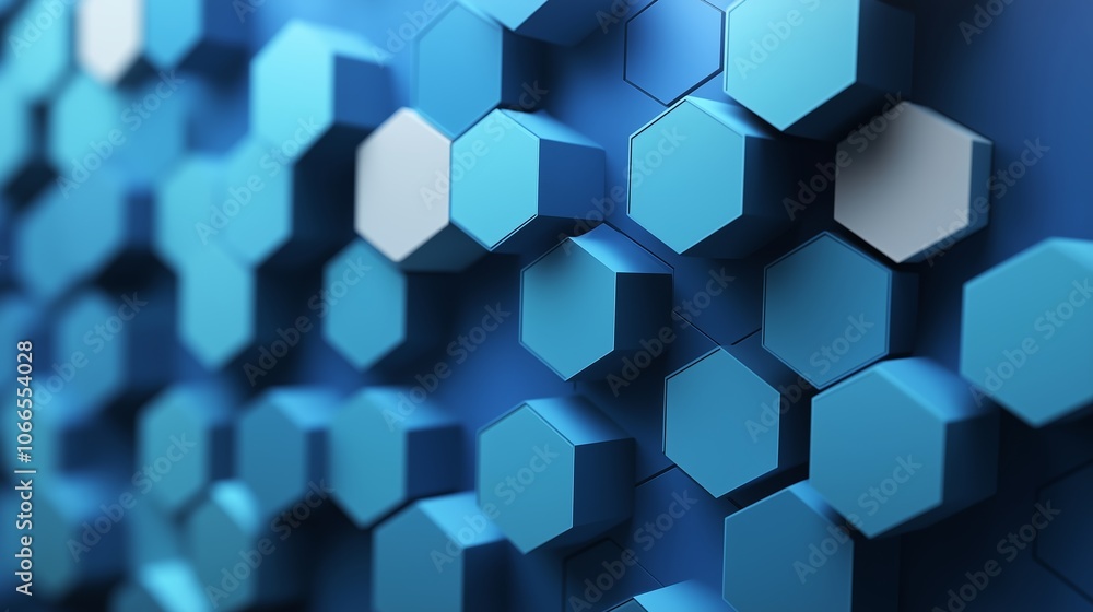 Textured blue hexagon patterns create a visually striking abstract design suitable for modern interiors or art projects Textured blue hexagon patterns create a visually striking abstract design suitable for modern interiors or art projects