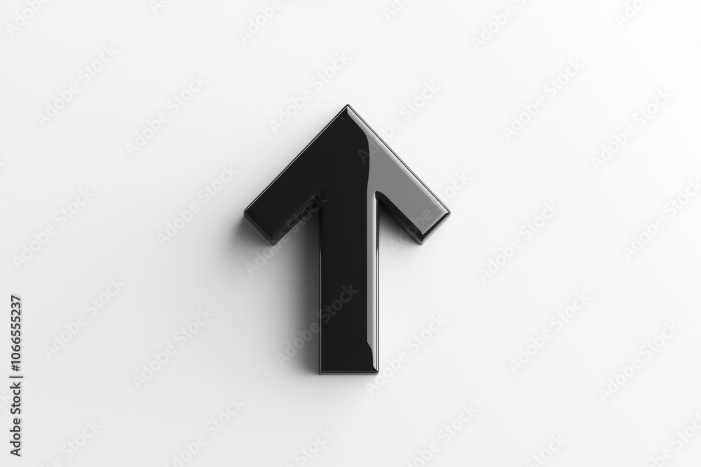 Clean 2D black arrow graphic pointing upwards, isolated on white background, perfect for visuals on progress and growth Clean 2D black arrow graphic pointing upwards, isolated on white background, perfect for visuals on progress and growth
