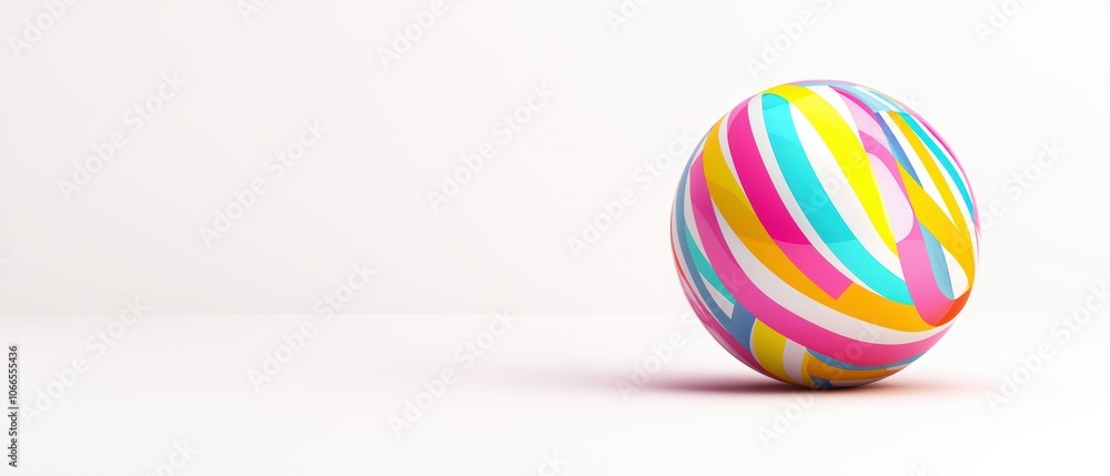 Fototapeta premium Colorful beach ball isolated on white bright and playful 3D illustration, isolated on white background