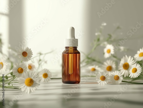 Wallpaper Mural Chamomile Oil Dropper Bottle Surrounded by Flowers Torontodigital.ca